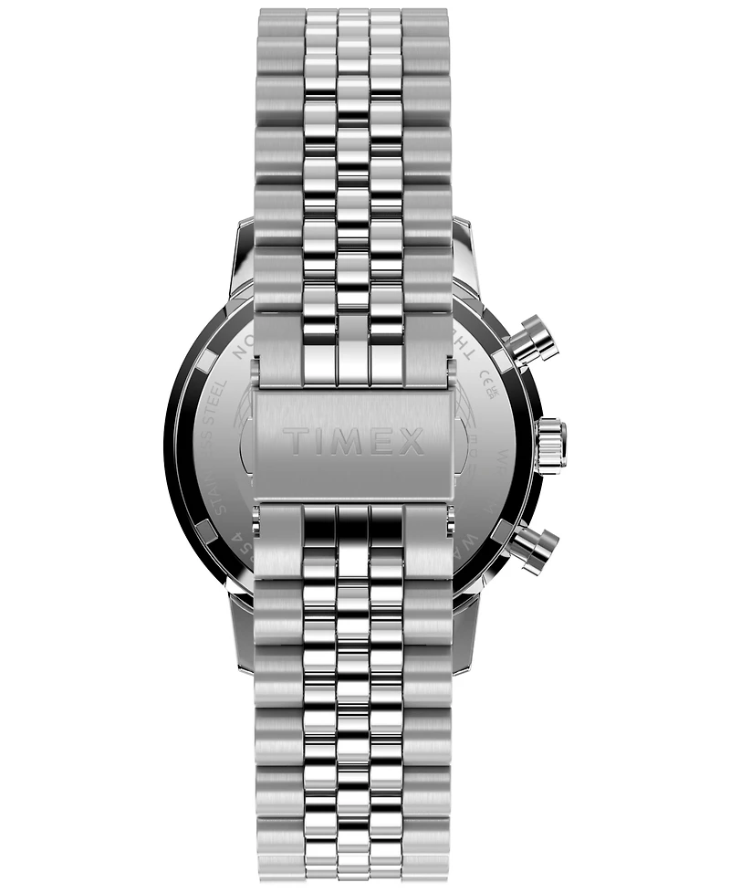 Timex Men's Quartz Chronograph Silver-Tone Stainless Steel Watch 40mm
