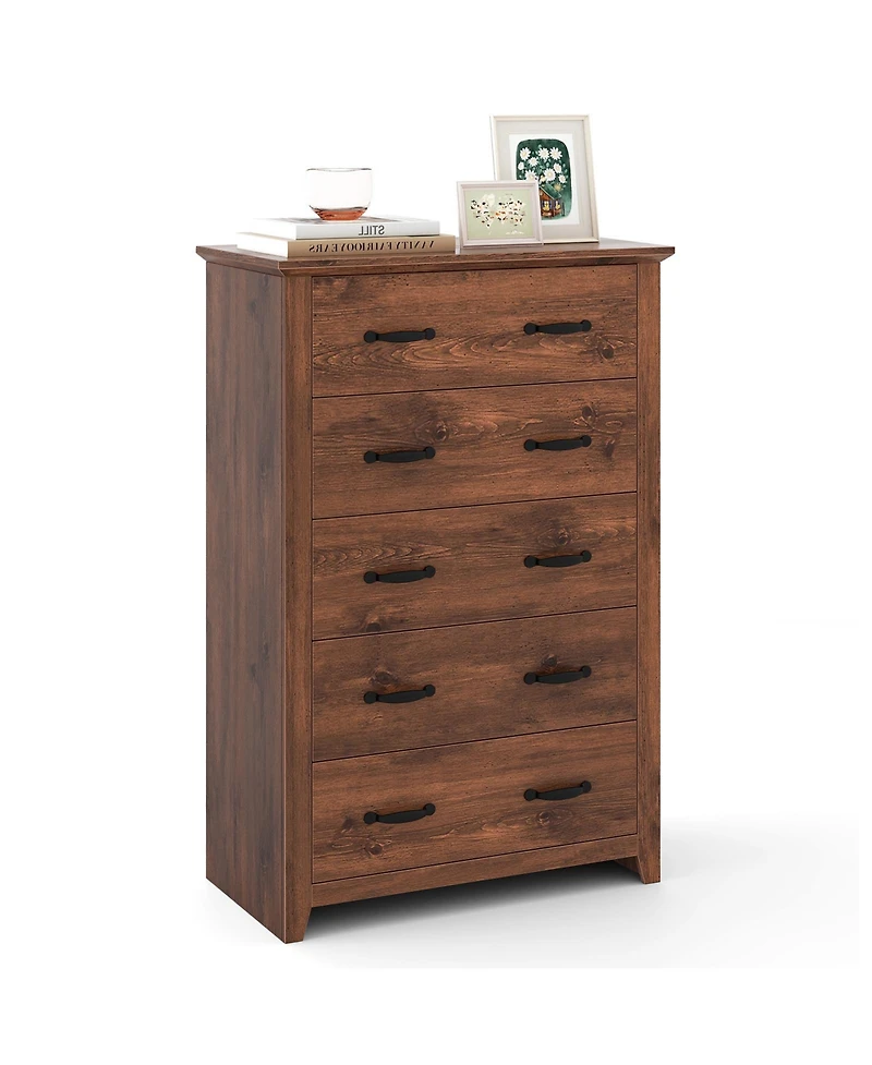 Slickblue Tall 5-Drawer Storage Dresser for Bedroom and Living Area