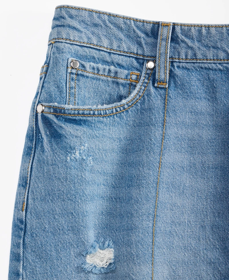 On 34th Women's Mid-Rise Raw-Edge-Hem Mini Denim Skirt, Macy's Exclusive