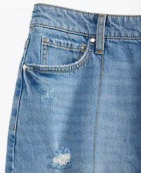 On 34th Women's Mid-Rise Raw-Edge-Hem Mini Denim Skirt, Macy's Exclusive