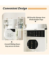 Gouun 67 in Tall Vanity Set with Led Mirror, Charging Station and Stool