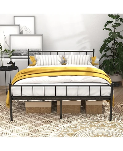 Lucky One Queen Size Bed Frame, Headboard and Footboard, Structurally Stable, Under Bed Storage