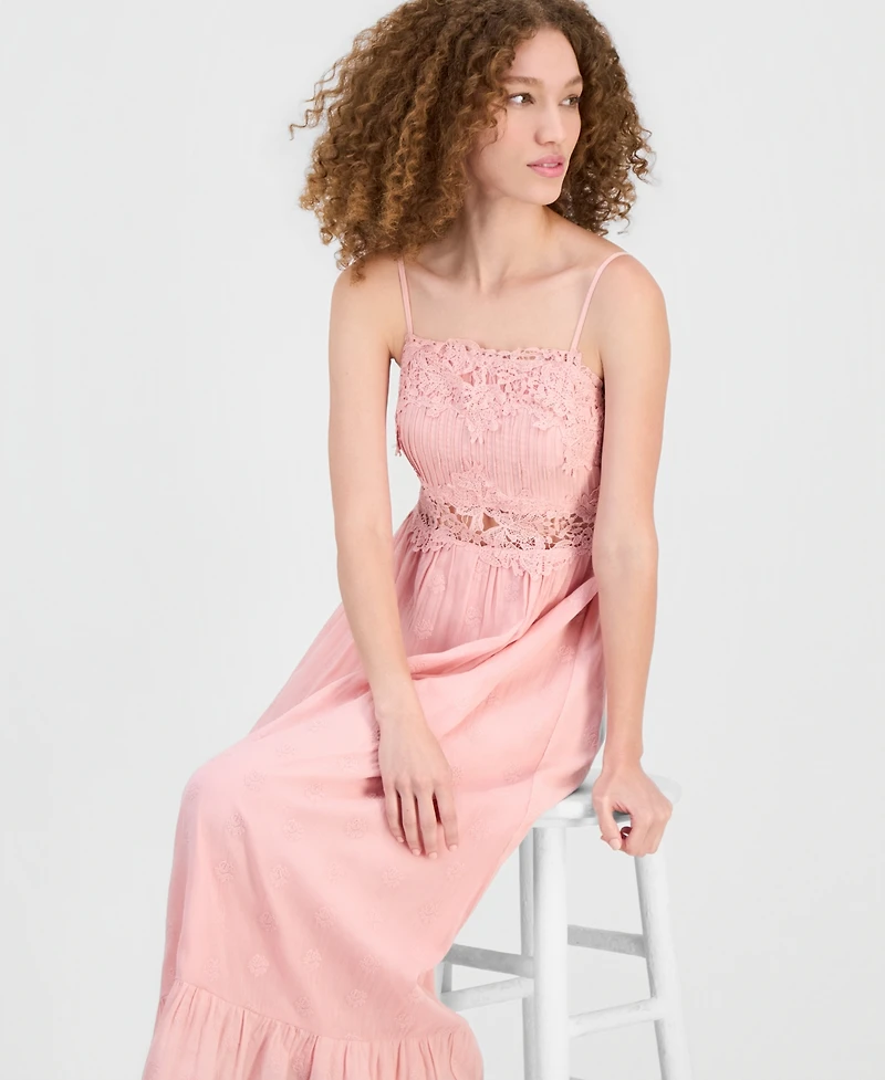 And Now This Women's Lace-Trim Tank Maxi Dress, Macy's Exclusive