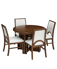 Streamdale Furniture Solid Wood Extendable Dining Set for 4