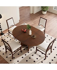 Streamdale Furniture Solid Wood Extendable Dining Set for 4