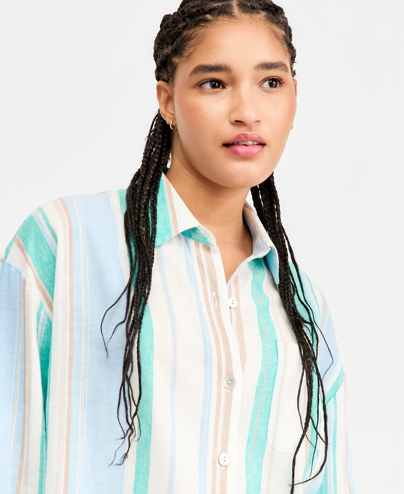 Liverpool Los Angeles Women's Long-Sleeve Relaxed Button-Down Shirt