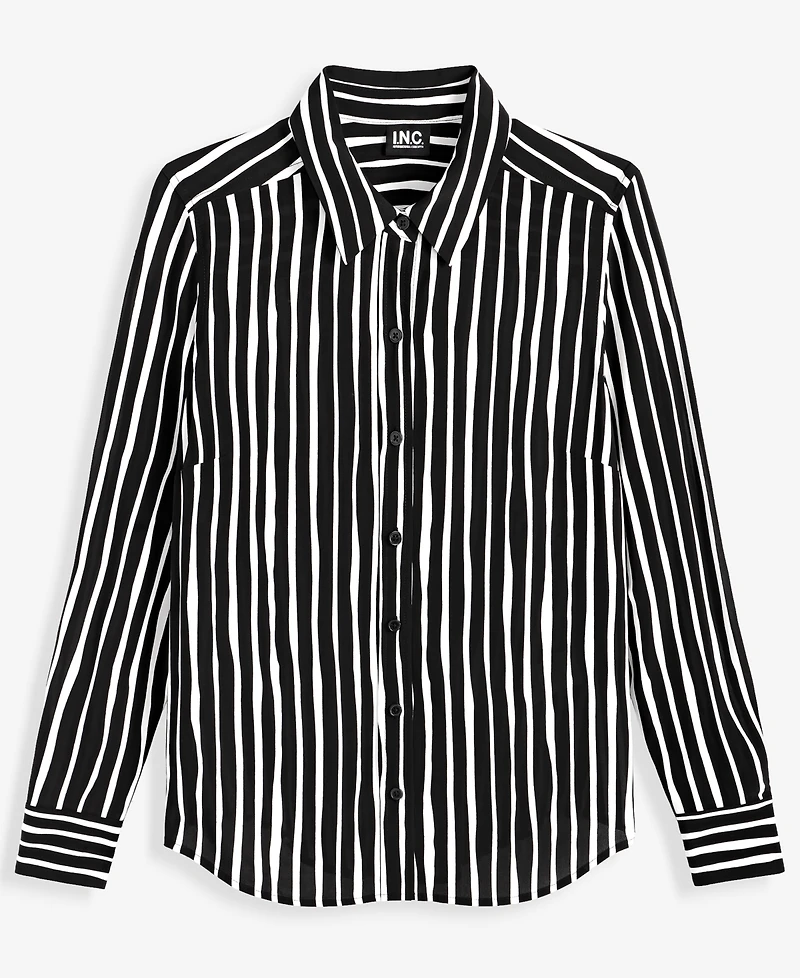 I.n.c. International Concepts Petite Striped Button-Up Shirt, Macy's Exclusive