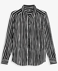 I.n.c. International Concepts Petite Striped Button-Up Shirt, Macy's Exclusive