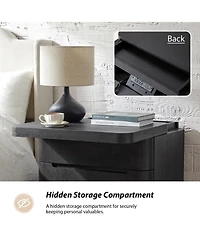 Hulala Home Waynesville Modern 25''W 3-Drawer End Table with Hidden Storage Compartment