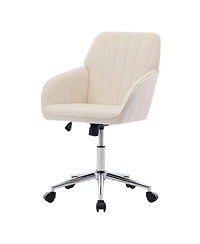 Flynama Silver Base Adjustable Ergonomic Swivel Office Chair,Long Sitting Chair