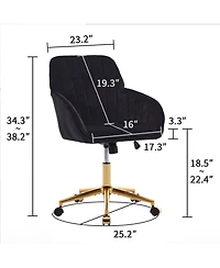Flynama Gold Base Ergonomic Adjustable Swivel Office Chair,Comfort Long Sitting Chair