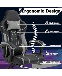 Flynama Massage Gaming Chair with Footrest ,Ergonomic Office Chair
