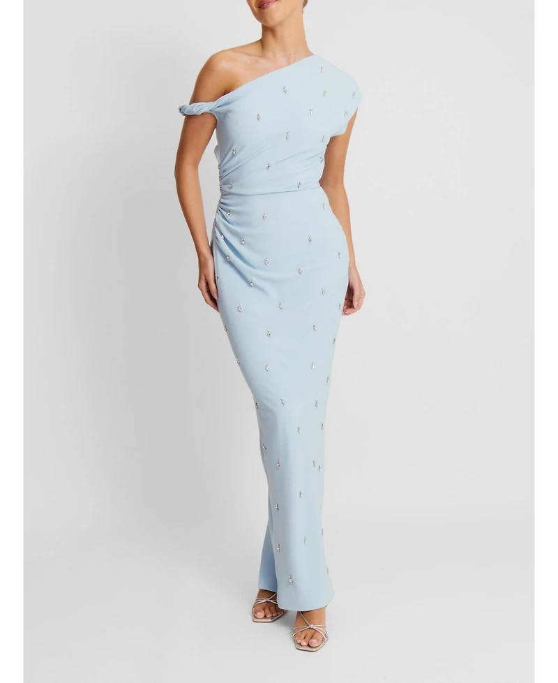 Six Stories Women's Asymmetric Beaded Maxi Dress