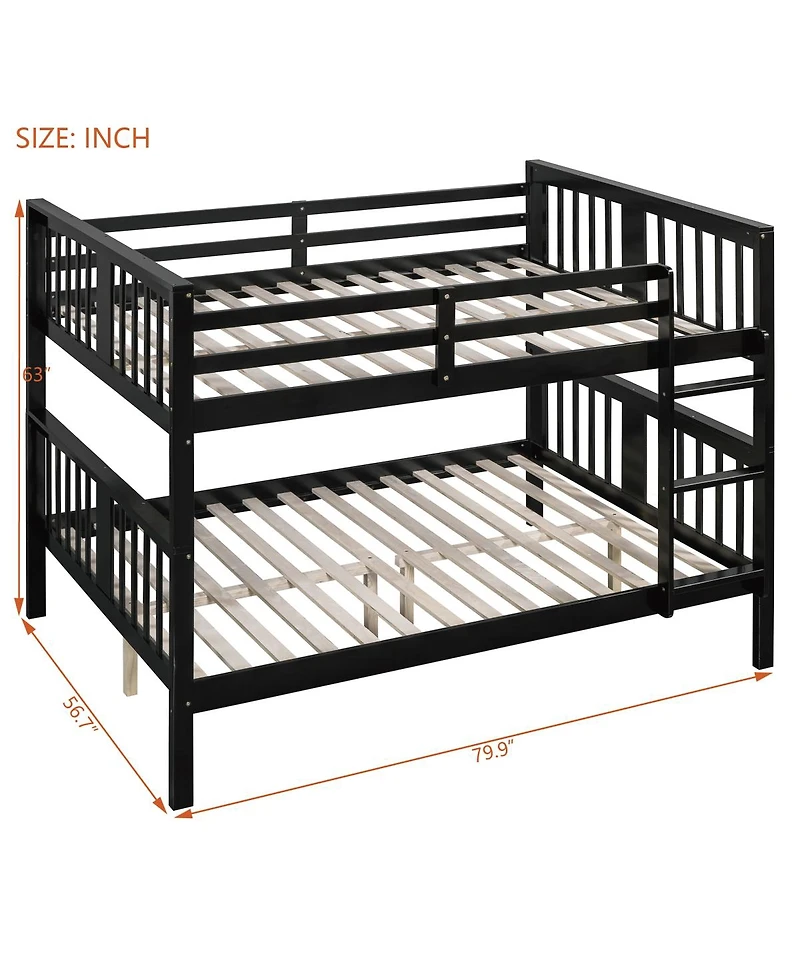 Streamdale Furniture Over Bunk Bed with Ladder - Espresso