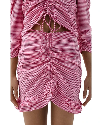 Scalpers Women's Vichy Front Gather Skirt