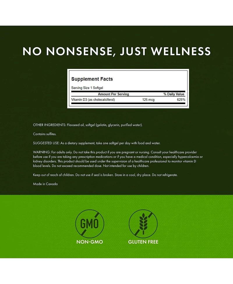 Swanson Vitamin D3, Bone Health and Immune Support, Calcium Absorption and Distribution, Vitamin Supplement, 250 Softgels