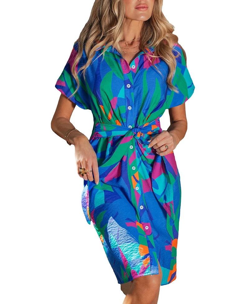 Cupshe Women's Reflection Abstract Mini Beach Dress