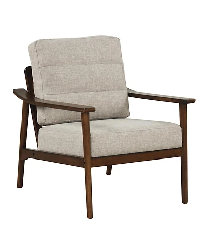 Gouun Modern Accent Chair with Rubber Wood Armrests and Polyester Cushion