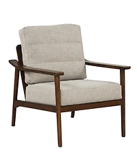 Gouun Modern Accent Chair with Rubber Wood Armrests and Polyester Cushion