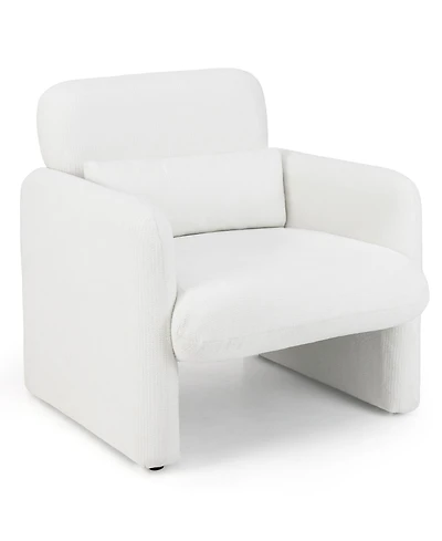 Gouun Chenille Accent Chair with Removable Lumbar Pillow and S-Spring Seat