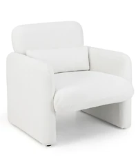 Gouun Chenille Accent Chair with Removable Lumbar Pillow and S-Spring Seat
