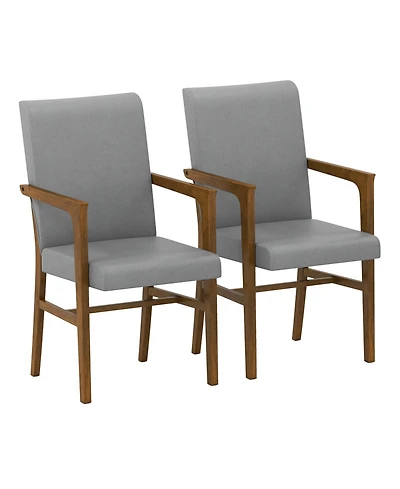 Gouun High-Back Upholstered Accent Chairs Set of 2 with Solid Wood Frame