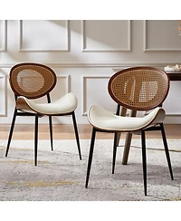 Hulala Home Pateley Mid-Century Modern Rattan Dinning Chair
