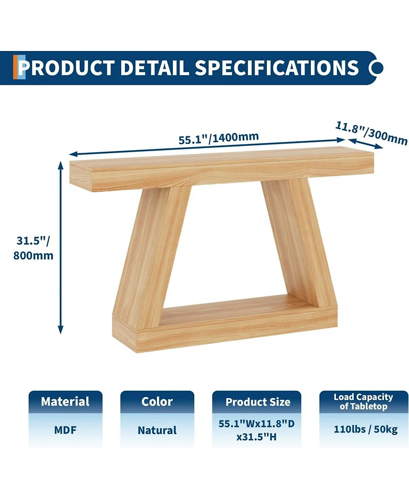 gaomon Farmhouse Console Table with Trapezium Design