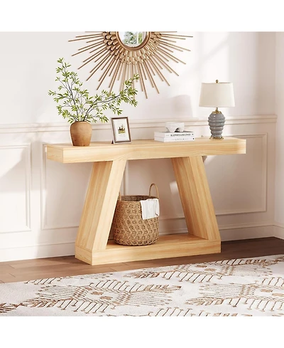 gaomon Farmhouse Console Table with Trapezium Design