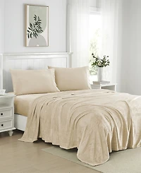Sweet Home Collection Ultra Soft Microplush Solid Fleece -Pc. Sheet Set