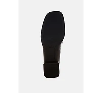London Rag Womens Sutapa Penny Strap Flared Block Heel Loafers
