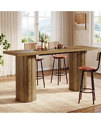 Tribesigns 70.86" High Top Pub Table, Rustic Farmhouse Counter Height Table with Cylindrical Legs for Home Bar Kitchen Dining
