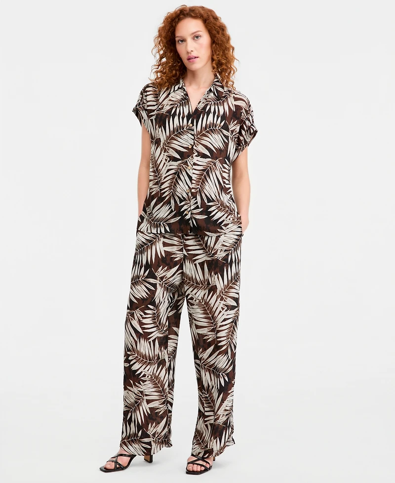Jones New York Women's Printed Collared Neck Shirt