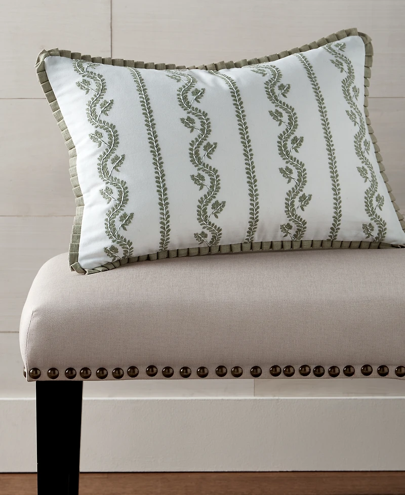 Charter Club Embroidered Garden Floral Decorative Pillow, 14" x 20", Macy's Exclusive