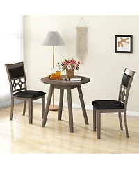 Gouun Upholstered Dining Chairs Set of 2 with Padded Backrest and Seat, Rubber Wood Frame