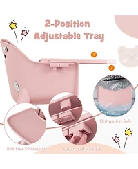 Gouun Baby 4-in-1 Convertible Table and Chair Set with Pu Cushion and Safety Harness