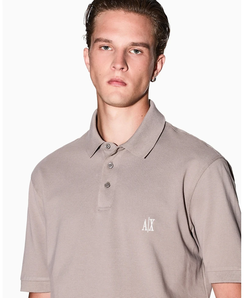 A|X Armani Exchange Men's Regular Fit Cotton Pique Polo Shirt