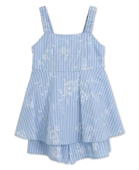 Speechless Girls' 7-16 Square Neck Sleeveless Romper Dress