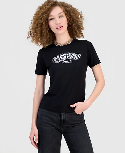 Guess Women's Leona Crewneck Logo T-Shirt