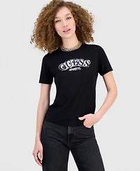 Guess Women's Leona Crewneck Logo T-Shirt