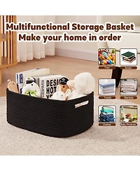 Gnuadz 2-pack Woven Rope Storage Basket Shelves Closet Cube Bins Gift