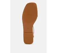 London Rag Women's Yumal Buckled Square Toe Flat Sandals