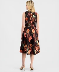 Tahari Asl Women's Ruched-Front Sleeveless Dress