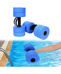 Hikeen Aquatic Exercise Dumbbells Water Dumbbell Pool Resistance Aquatic Fitness Barbells with 4 High-Density Eva Foam Pool Weights Dumbbells