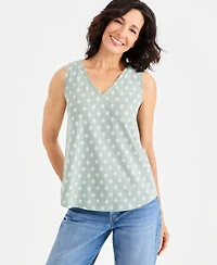 Style & Co Women's Printed V-Neck Tank Top, Macy's Exclusive