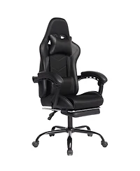Flynama Massage Gaming Chair with Footrest,Pu Ergonomic E-Sports Chair