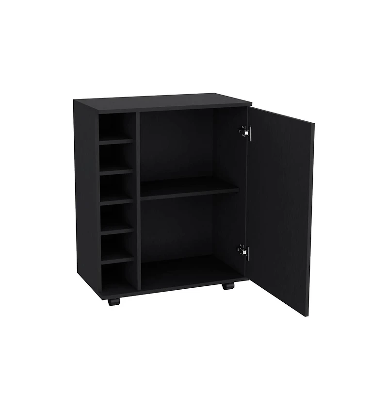 Flynama Cisco Bar Cart for Living Room with Bottle Storage and Casters