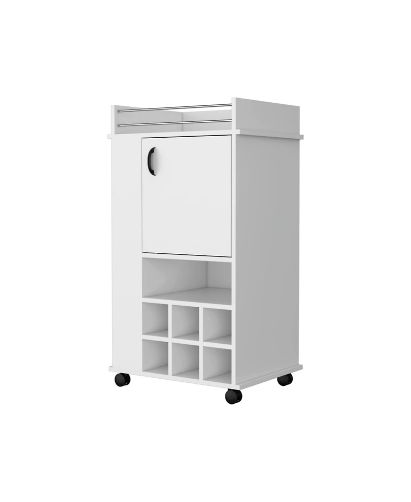 flynama Bar Cart with 2 Cabinets with Casters Finish