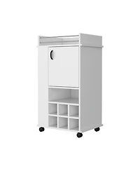 flynama Bar Cart with 2 Cabinets with Casters Finish