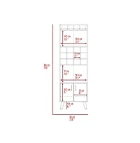 Flynama Dark Walnut Bar Cabinet with 12 Built-in ack, Double Door and 9-Glass Stemware Rack